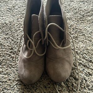 Wedge suede booties